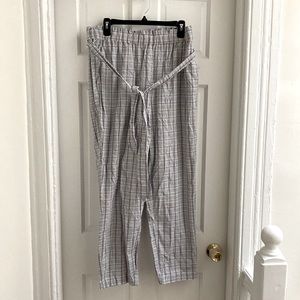 BCBG PLAID COTTON TROUSERS L